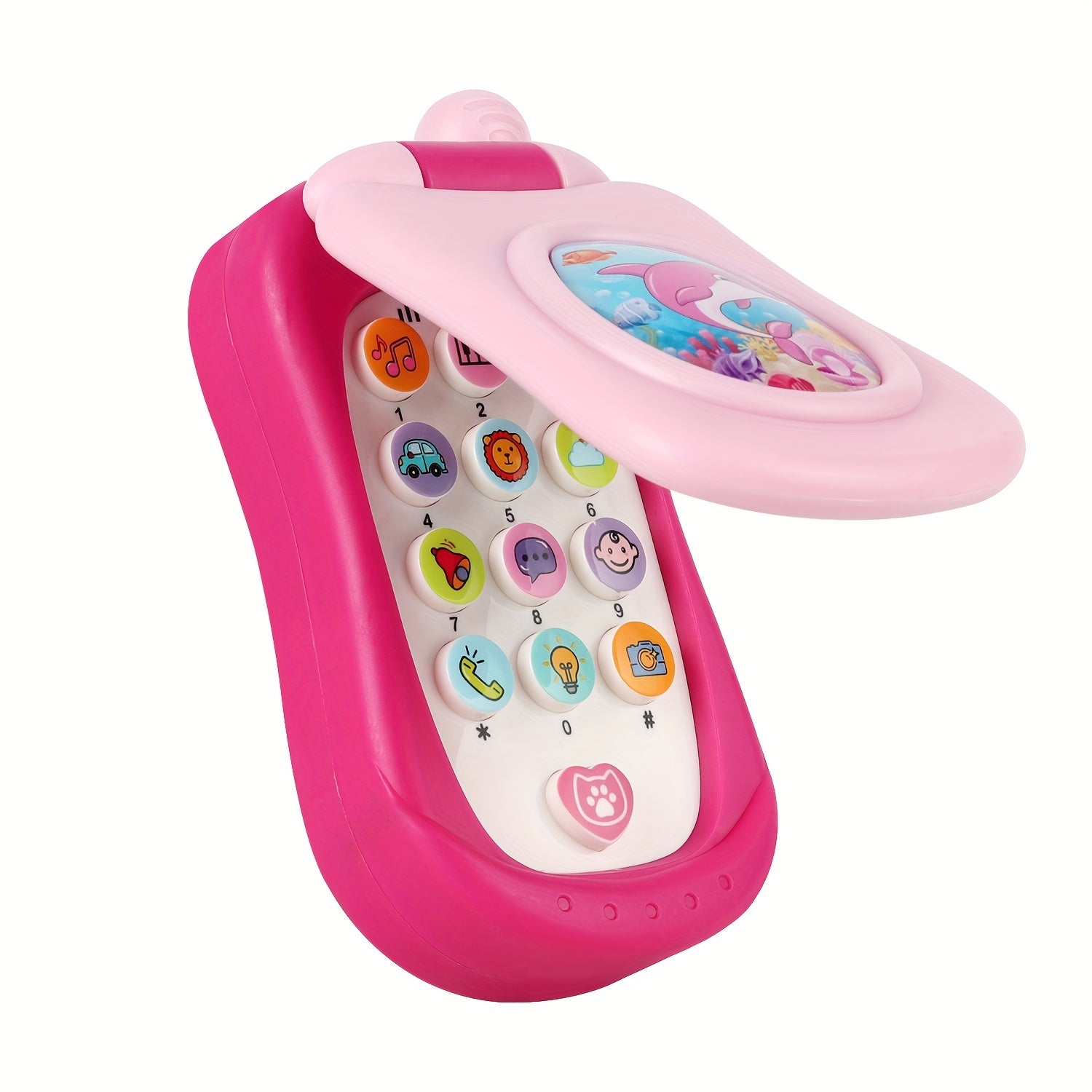 Muzikale Cartoon Flip Telefoon | Interactief Speelgoed voor Jongens & Meisjes, Perfect Cadeau