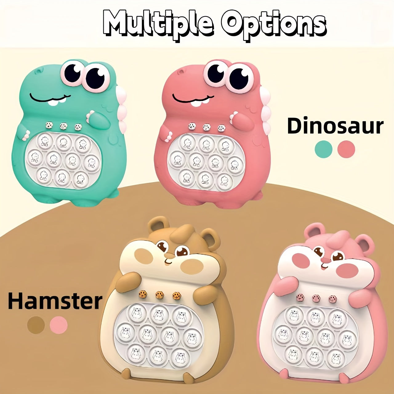 Bubble Fidget Intelligentie Speelgoed Console | 4 Modi, 999 Speelniveaus met Lichten, Snel Drukken Handheld Puzzel Voor Peuters