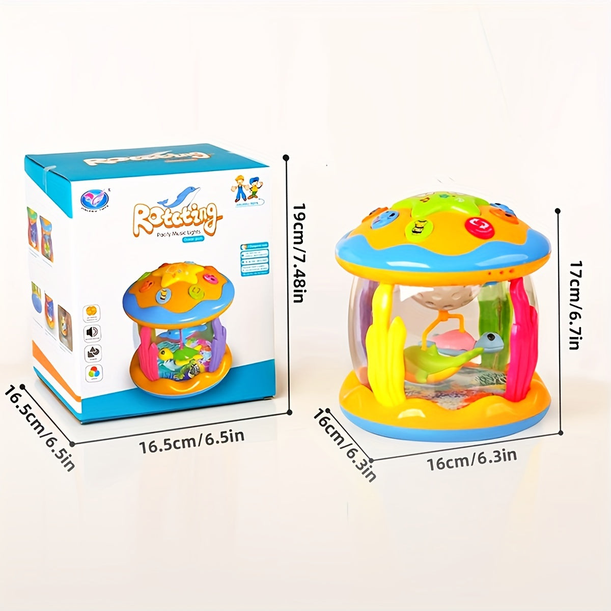 Baby Muzikaal Speelgym met Oceaan Projectorlichten | Interactief Speelgoed voor Kruipen & Buiklig Ontwikkeling