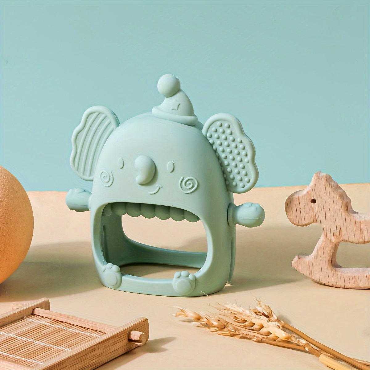 Zachte Siliconen Bijtring Mitter voor Baby's 6M+ | BPA-vrij, Antivallen, Perfecte Verzachtende Speelgoed & Cadeau voor Thanksgiving & Kerst