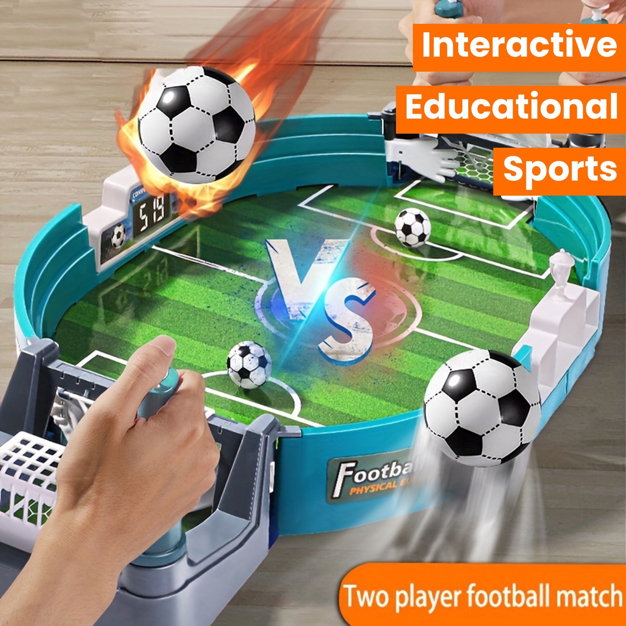 Interactieve Tafelvoetbal Speelset voor Kinderen | 2/4/6 Ballen Inclusief | Educatief Tafelspel voor 3-6 Jaar | Kerst, Halloween & Thanksgiving Cadeau