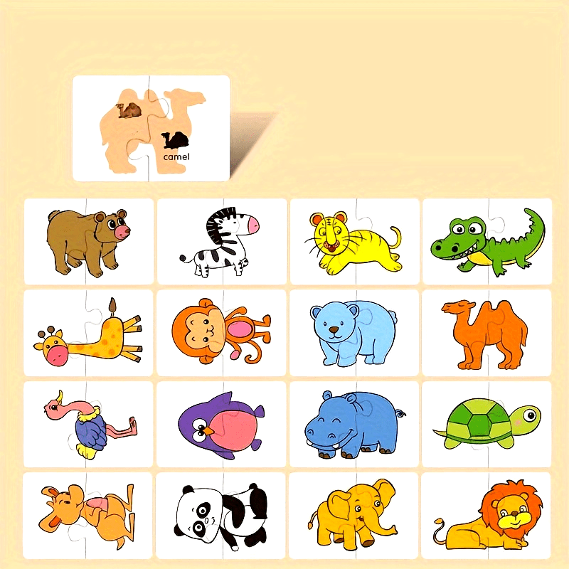 Educatieve Puzzelkaarten Set | Jigsaw Matching Game | Cognitieve Ontwikkeling | Geen Batterijen Nodig | Papier
