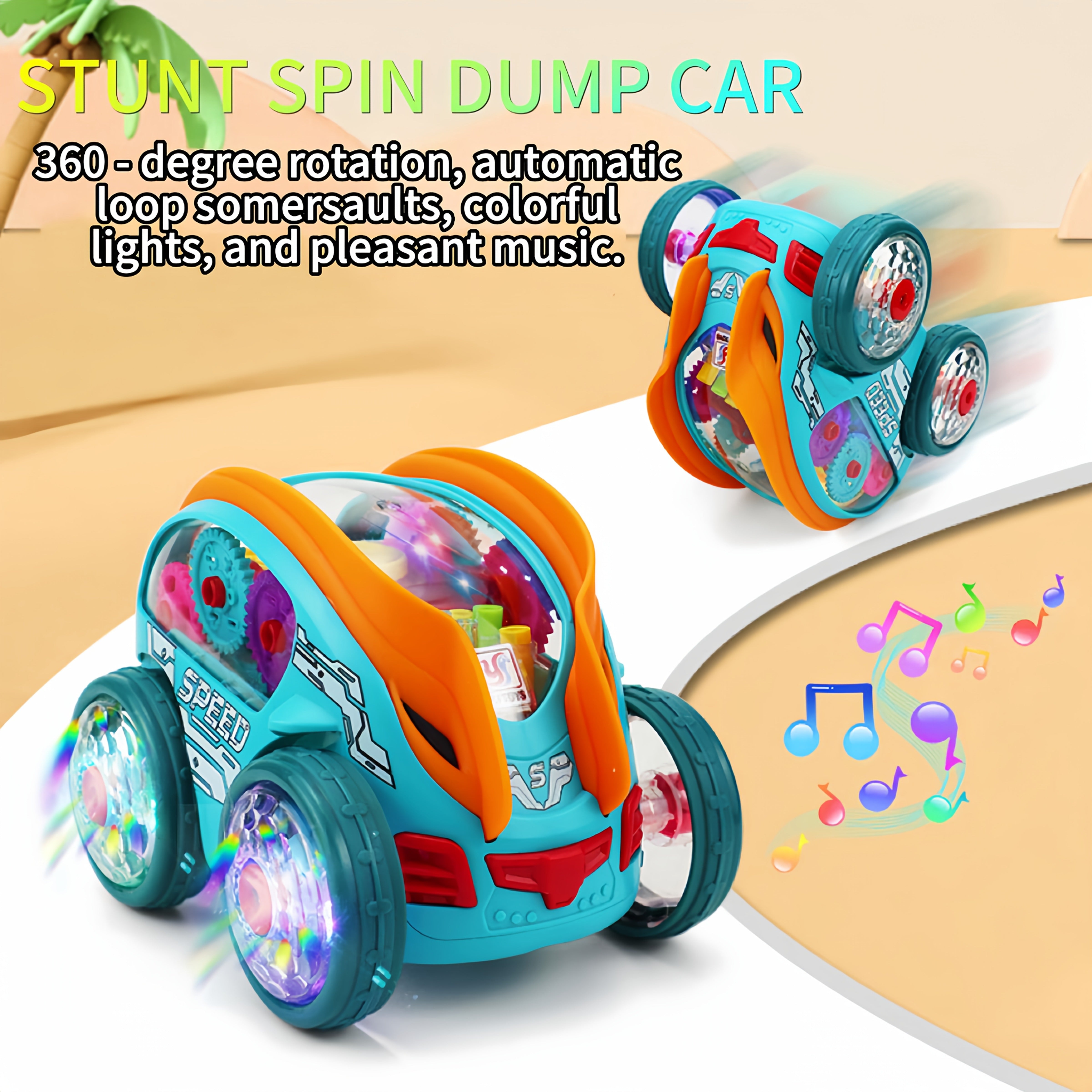 Automatische Kiepwagen | Met Kleurrijke Lichten en Muziek, Rijdt Zelf, Ideaal Cadeau voor Feestdagen en Verjaardagen