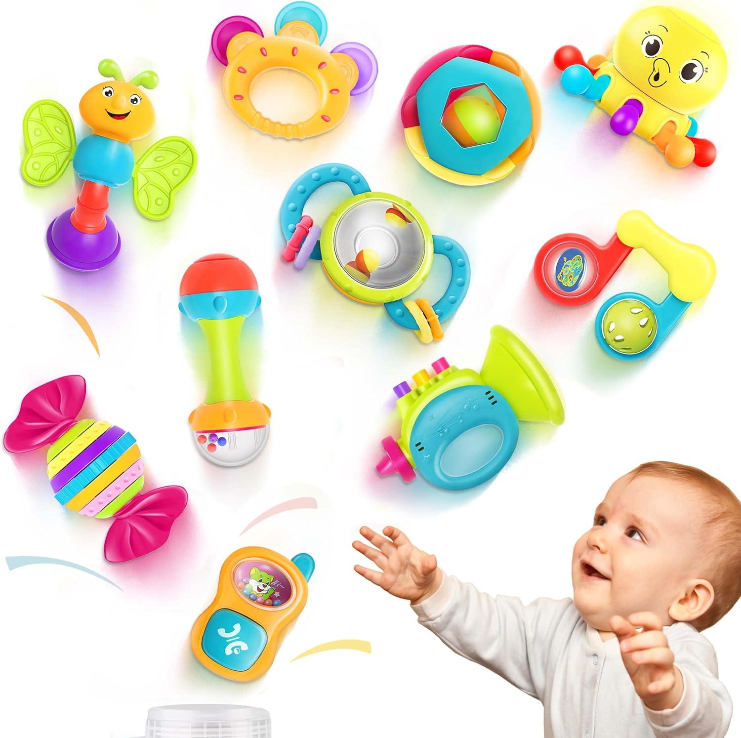 iPlay, iLearn 10-delige Baby Rammelaars Set – Perfect voor de Ontwikkeling van Baby’s!