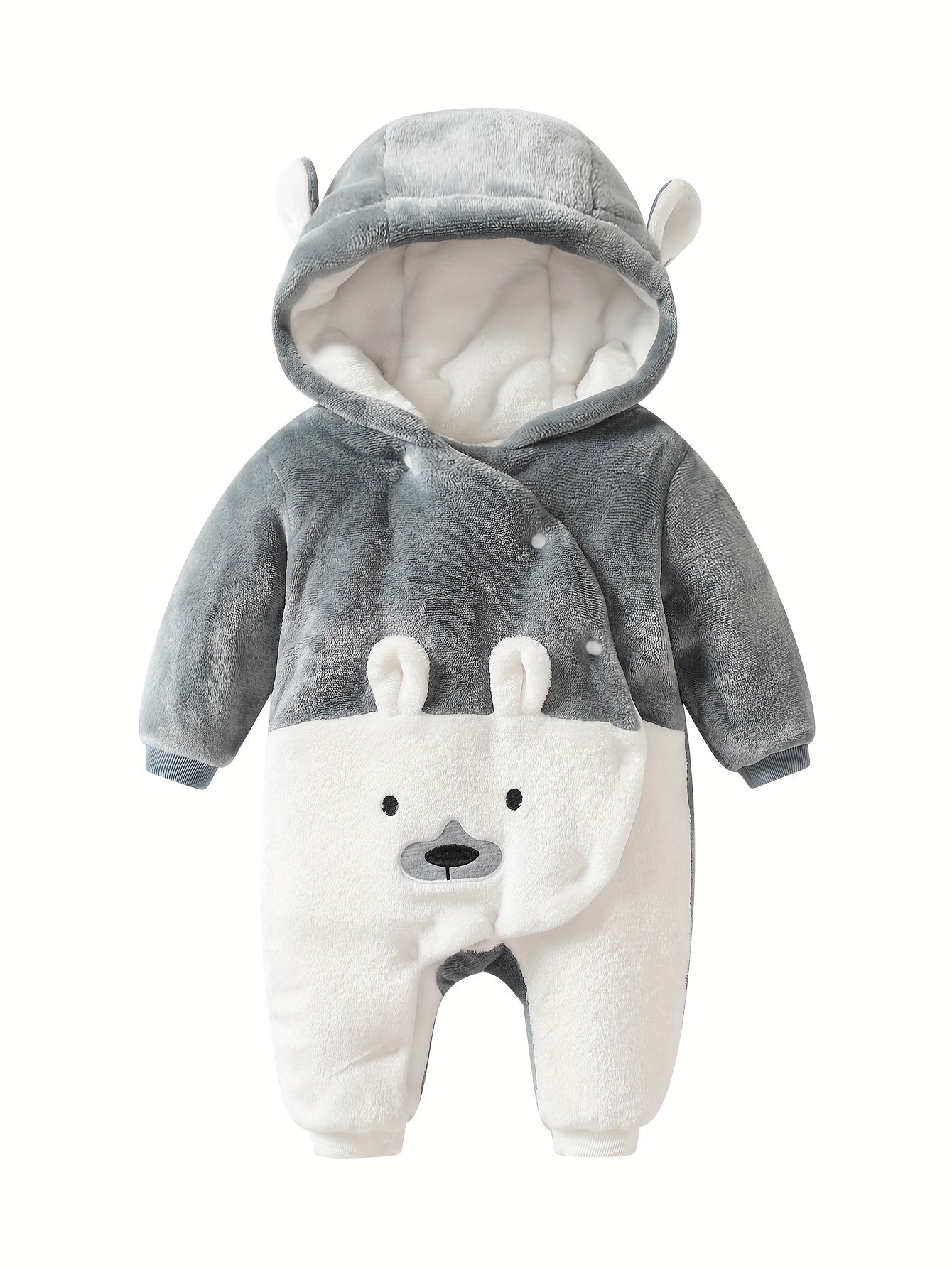 Schattige Beer Vormige Flanellen Romper | Peuter Kleding Onesies Gezellige Buitenkleding voor Herfst en Winter