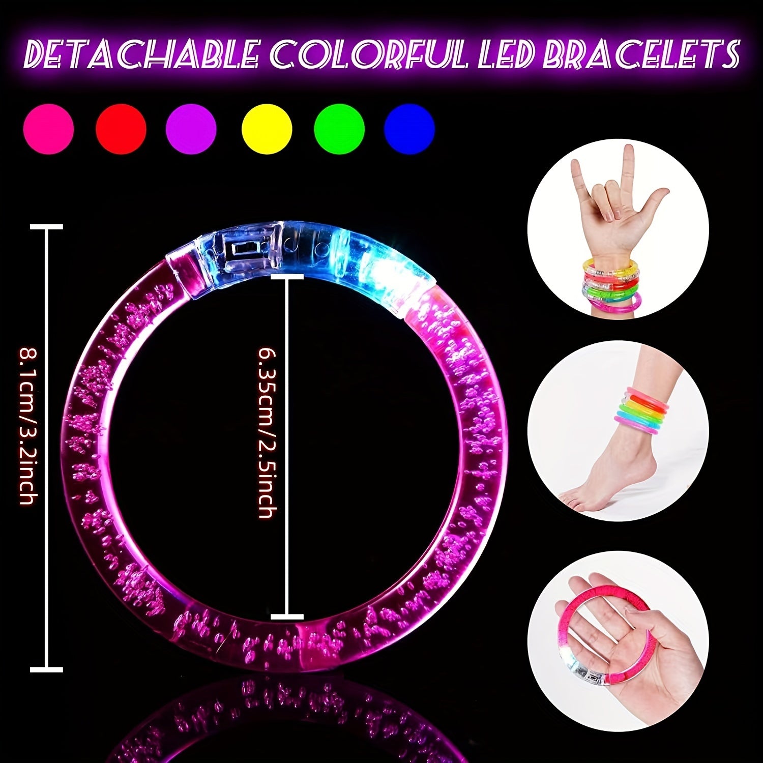 24 Stuks LED Glow Armbanden | Kleurrijke Verlichte Feestcadeaus | Perfect voor Verjaardagen, Carnavals en Halloween