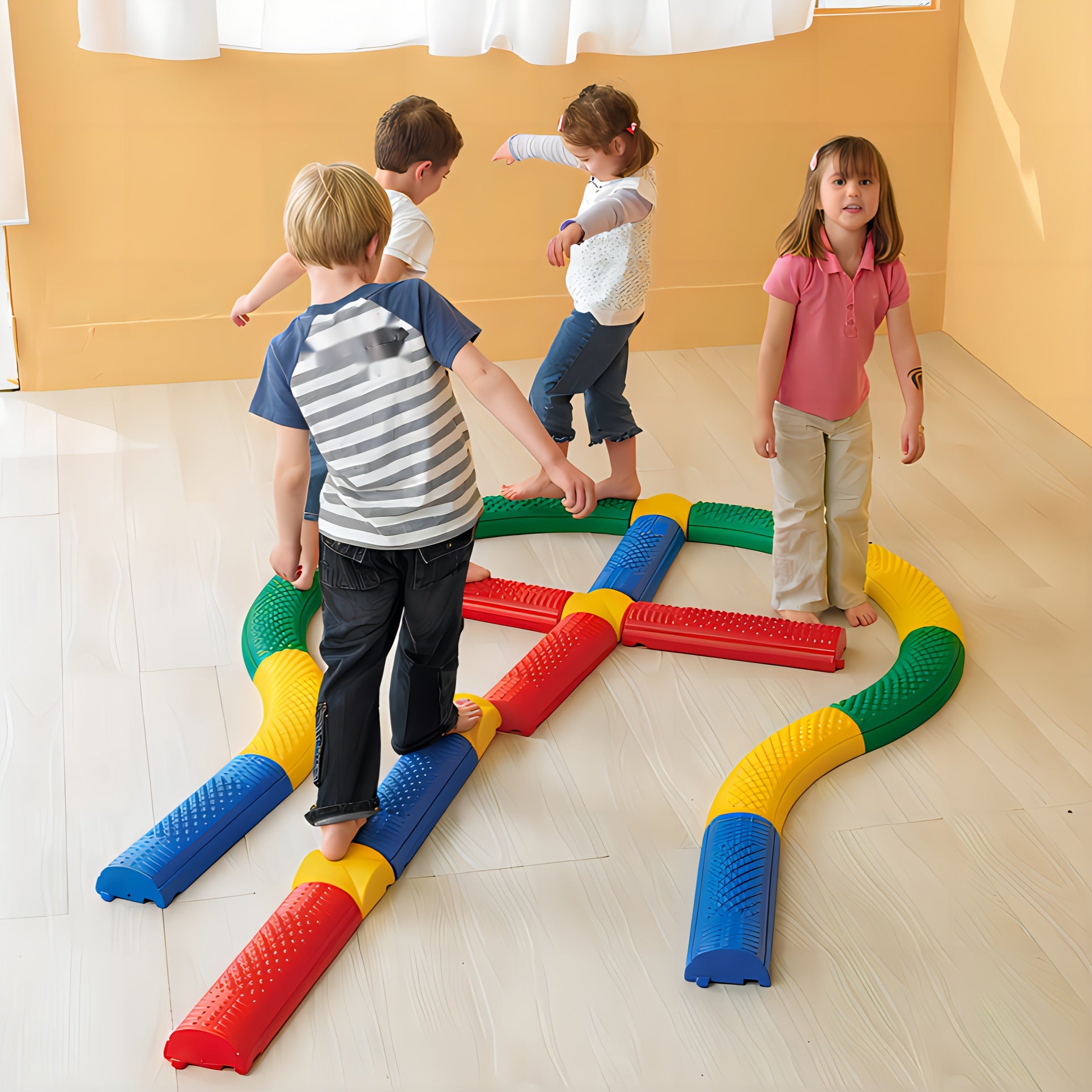 Evenwichtsbalk & Stapstenen Set | Balansspeelgoed 3+ Jaar