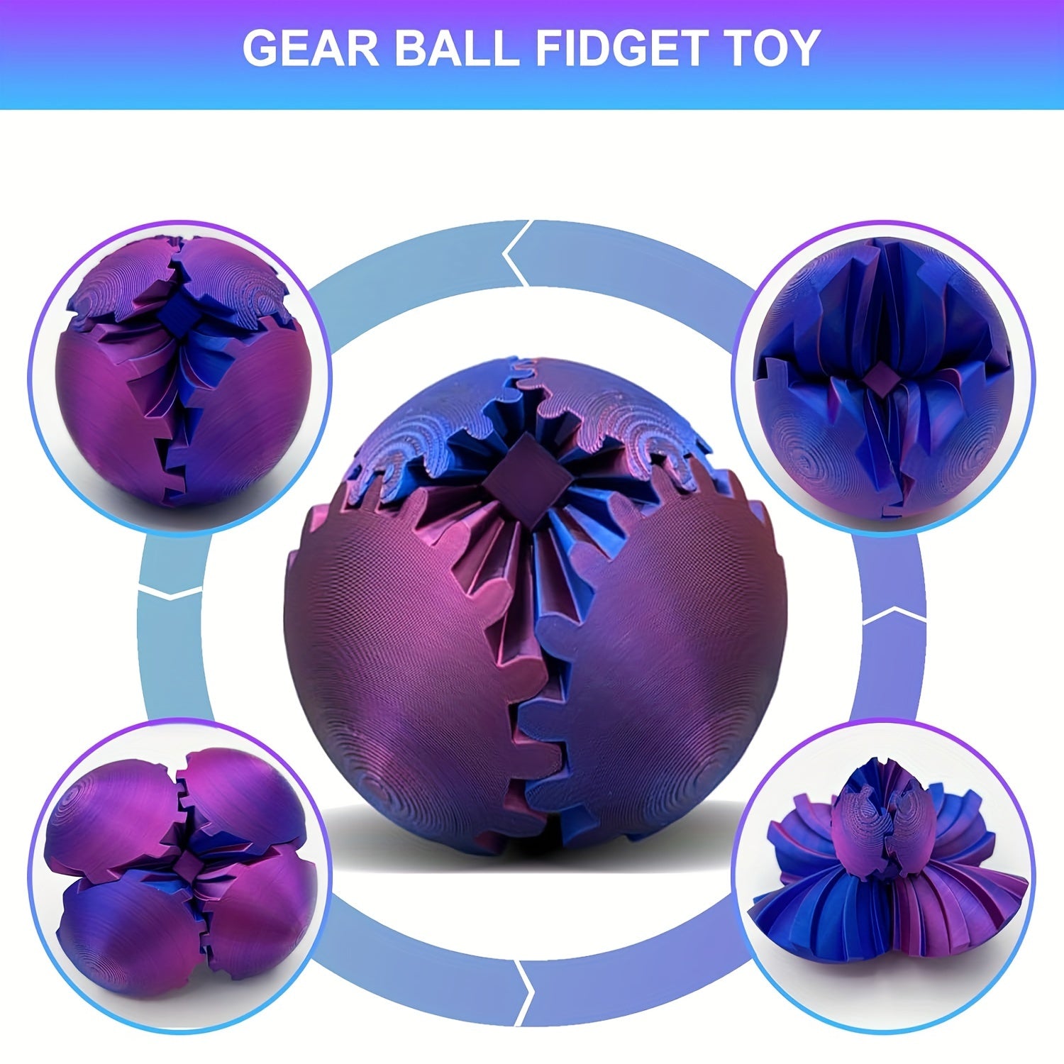 3D Tandwiel Bal - Steampunk Fidget Spinner Speelgoed, Kerstcadeau voor Kinderen
