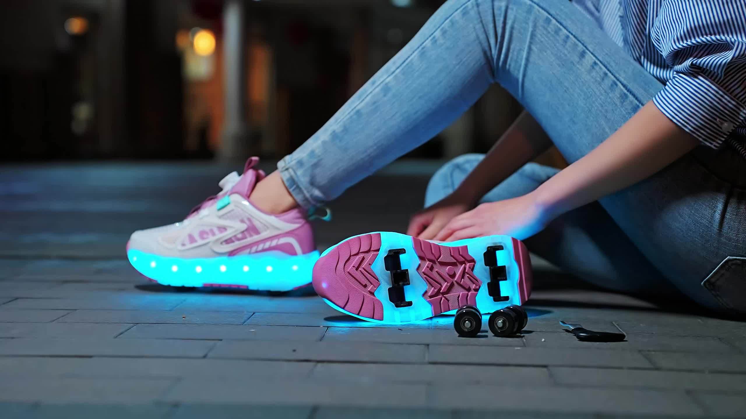 Meisjes Modieuze Rolschaatsen | LED Wielen, Ademend & Verstelbaar