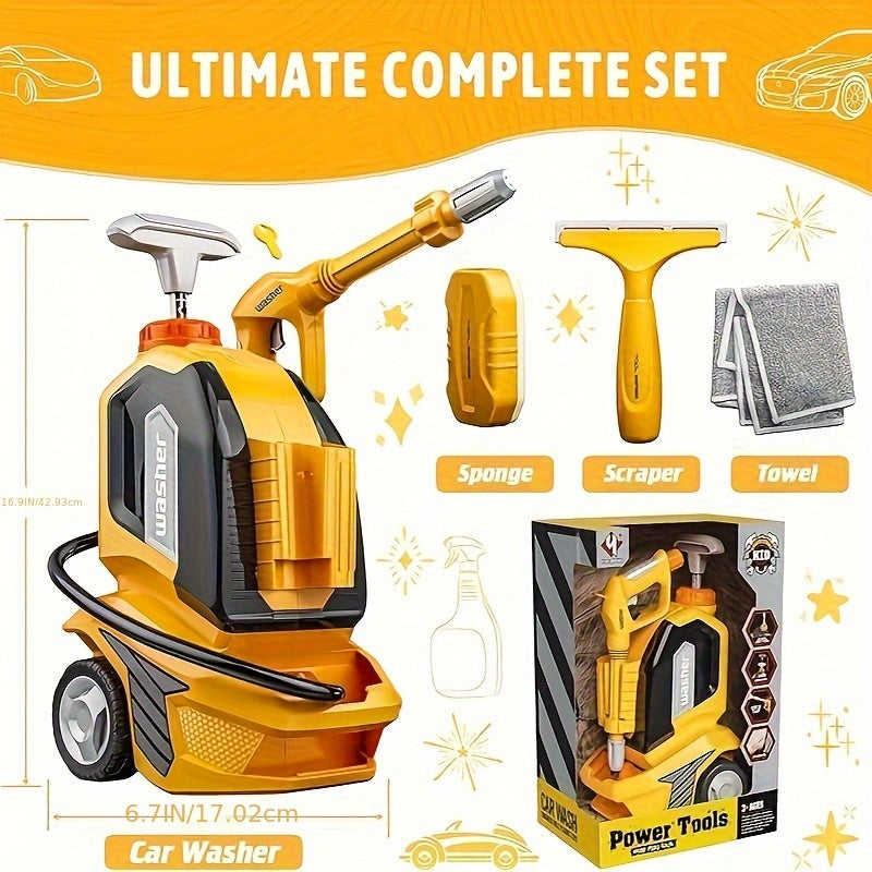 Kinderen Autowas Speelgoed | Met Spuit, Spons & Handdoek