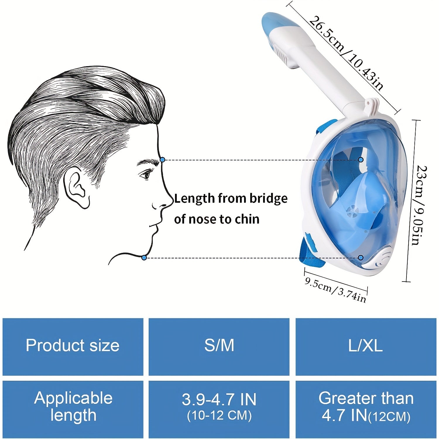 Volledige Gezichts Snorkelmasker – Panoramisch Zicht, Anti-Fog & Camera Bevestiging | Voor Alle Zwemmers