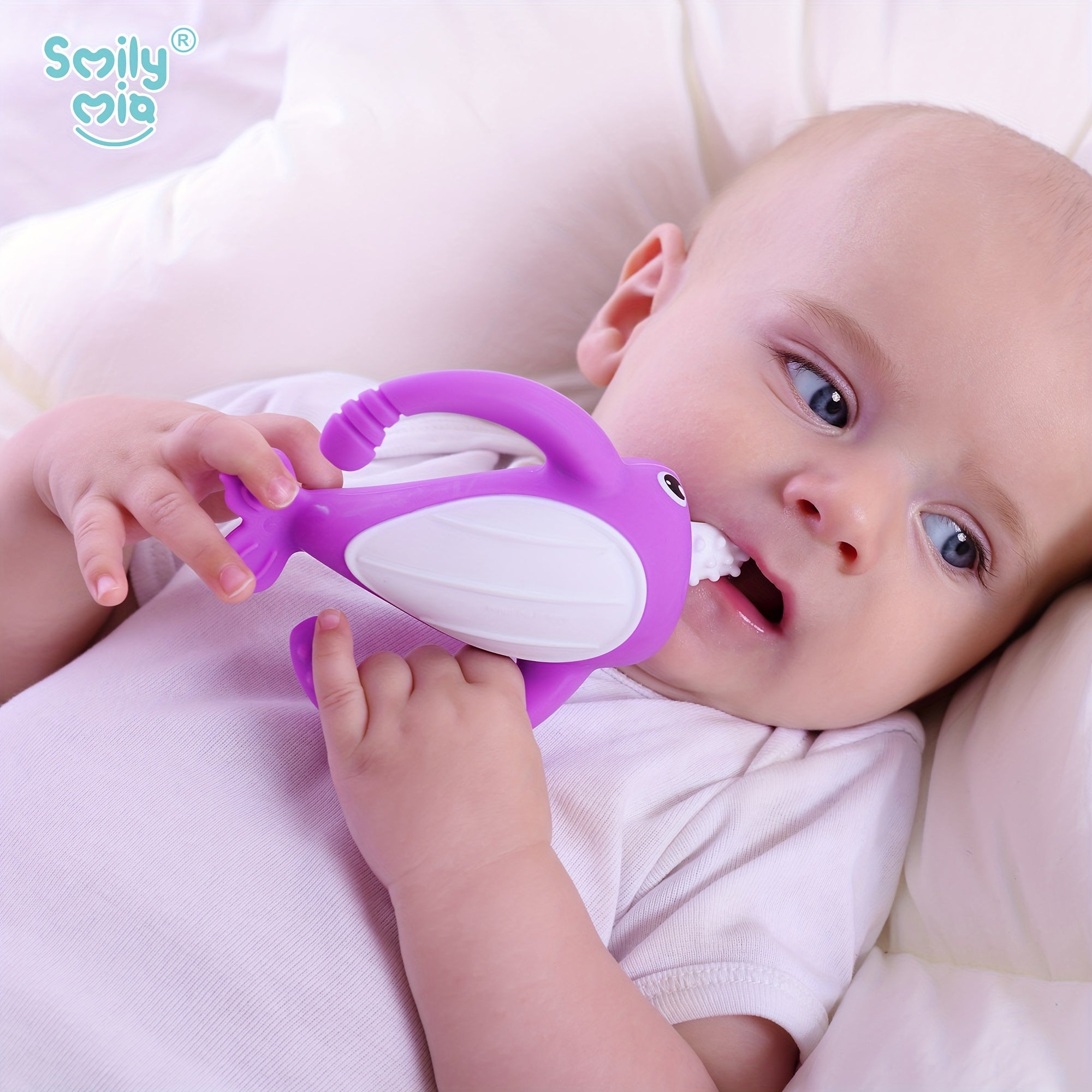 Narwal Bijtring voor Baby's van 3-6 Maanden - Zacht Siliconen Bijtspeeltje en Tandenborstel voor Jongens en Meisjes - Pijnverlichting bij Doorkomende Tandjes