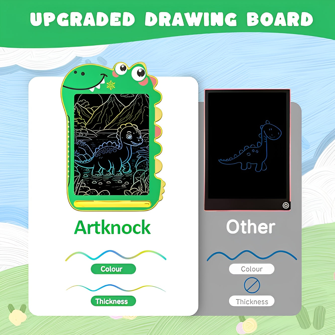 8-Inch LCD Dinosaurus Tekenbord Kinderen | Herbruikbaar Schrijftablet Speelgoed