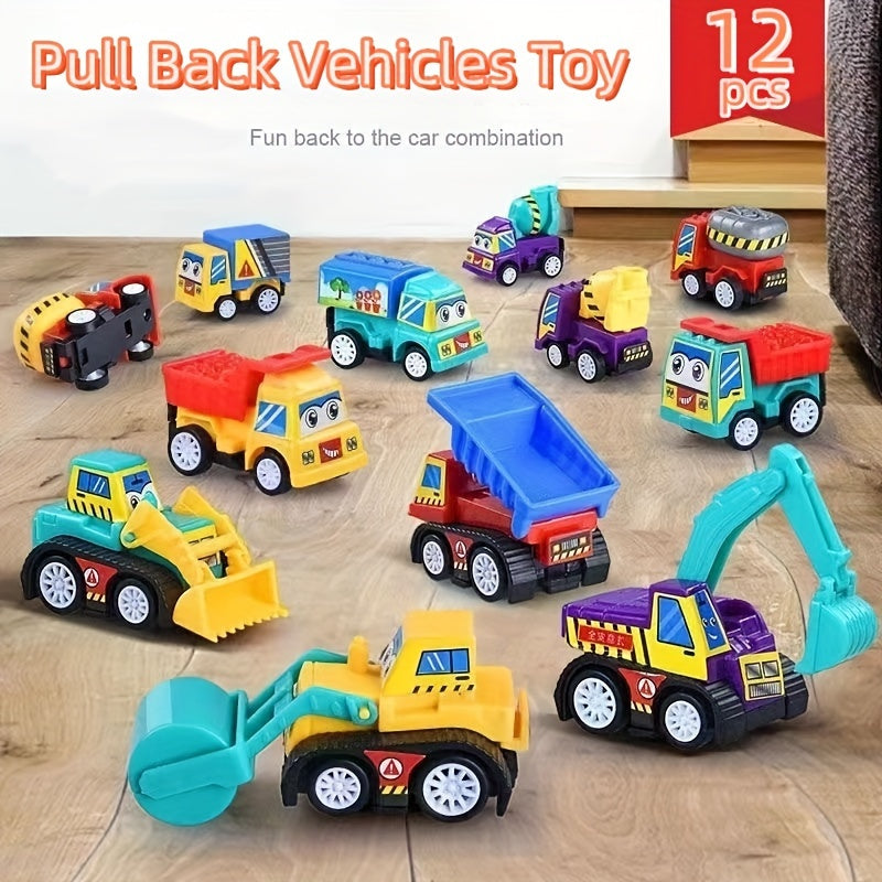 12x Pull-Back Auto’s | Mini Trucks & Auto’s | Cadeau voor Kinderen