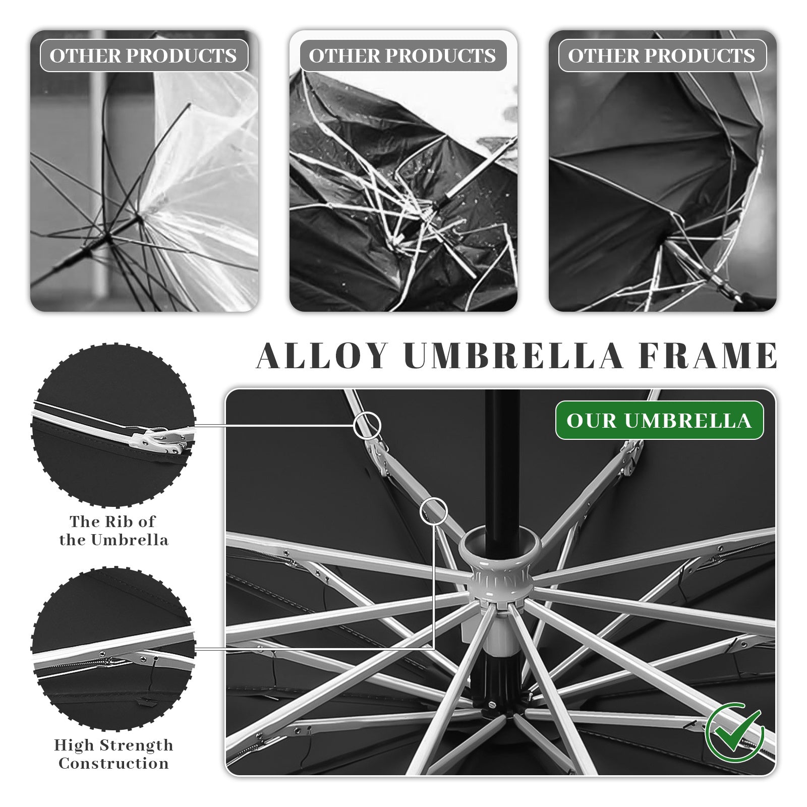 Rainstar automatische paraplu | Omkeerbare sluiting, 10 metalen baleinen, unisex ontwerp, 105 cm