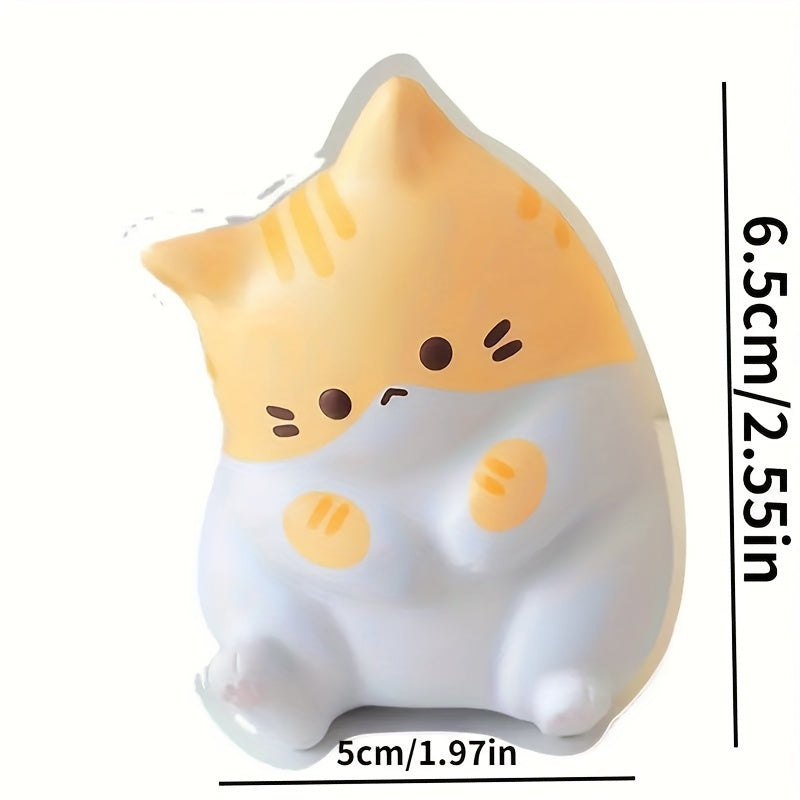 Cartoon Kat Knijp Speelgoed | Zacht PU Fidget Speelgoed met Langzame Terugkaatsing en Gemengde Kleuren voor Kinderen en Volwassenen