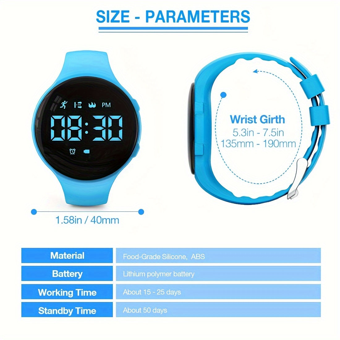 LED Digitale Fitness Tracker Horloge voor Kinderen van 3-14 Jaar - Smartwatch met Stappenteller, Stopwatch en Alarm - Waterbestendig en USB Oplaadbaar