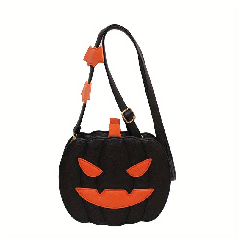Pompoen halloween schoudertas - grappige crossbody bag in contrasterende kleuren | perfect festival accessoire