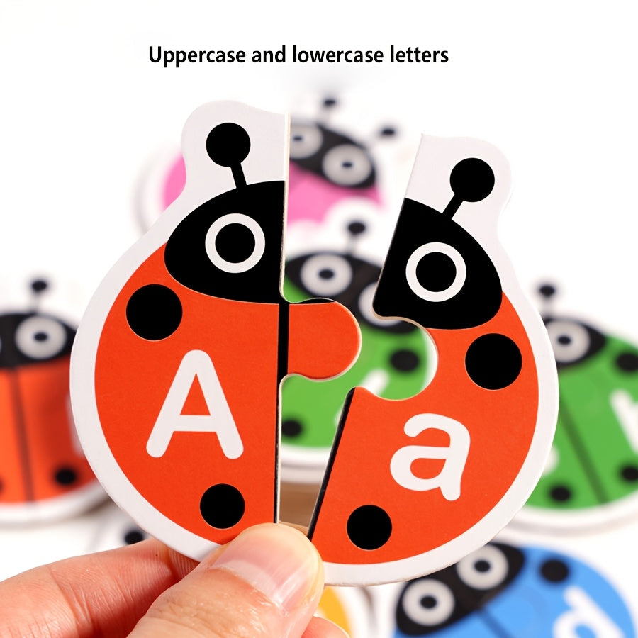 52-delige Houten Insecten Letterpuzzel | Educatief Spel voor Kinderen (3+), Kleurrijke Lieveheersbeestjes & Dieren, Ideaal voor Kerst, Pasen & Schoolstart