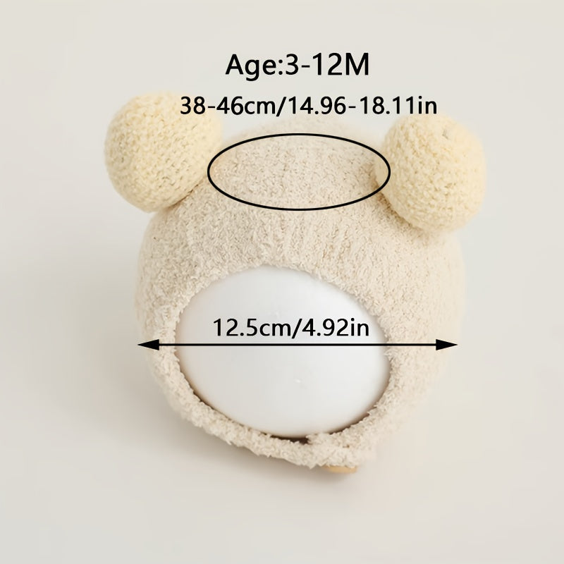 Oorbescherming Muts voor Jongens en Meisjes | Gebreide Pluchen Muts Geschikt voor Dagelijks Gebruik en Buiten Spelen voor Baby’s 3-12 Maanden Oud