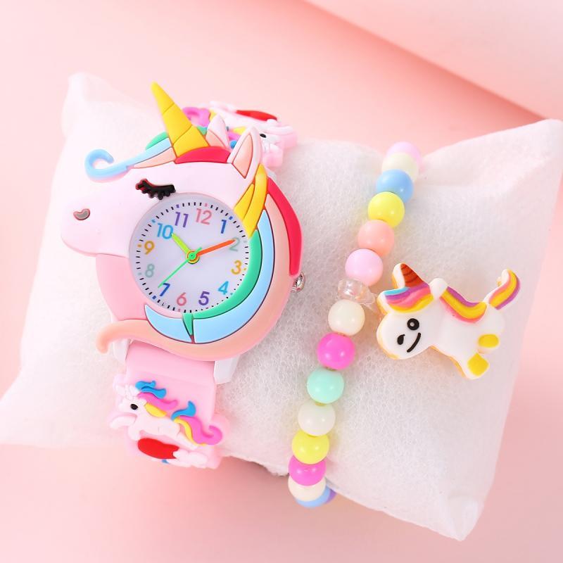 Eenhoorn Cadeauset (2 St.) | Horloge & rijstkraalarmband – Schattig cadeau