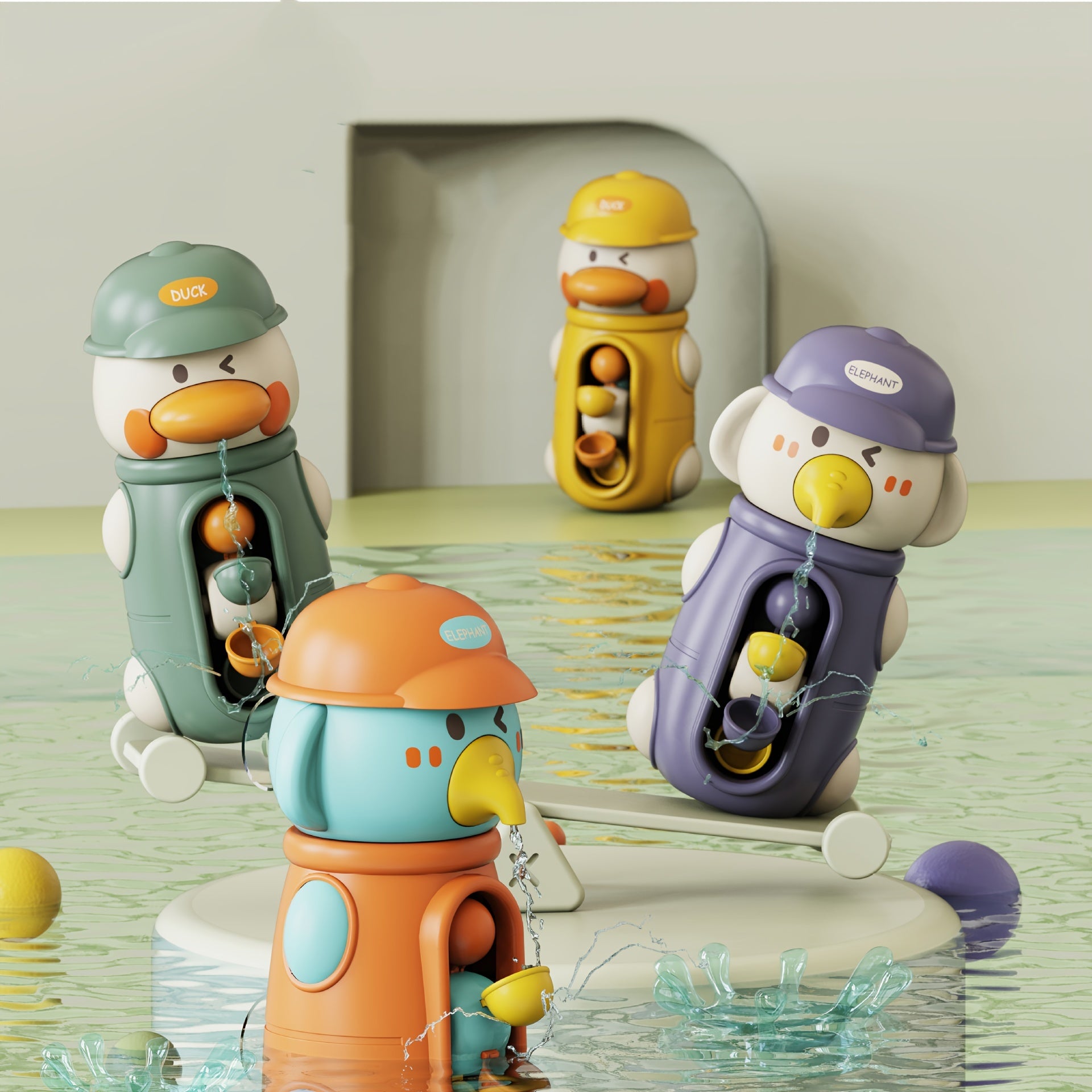 Eend en Olifant Bad Speelgoed | Interactief Water Speelgoed voor Kinderen van 3-8 Jaar