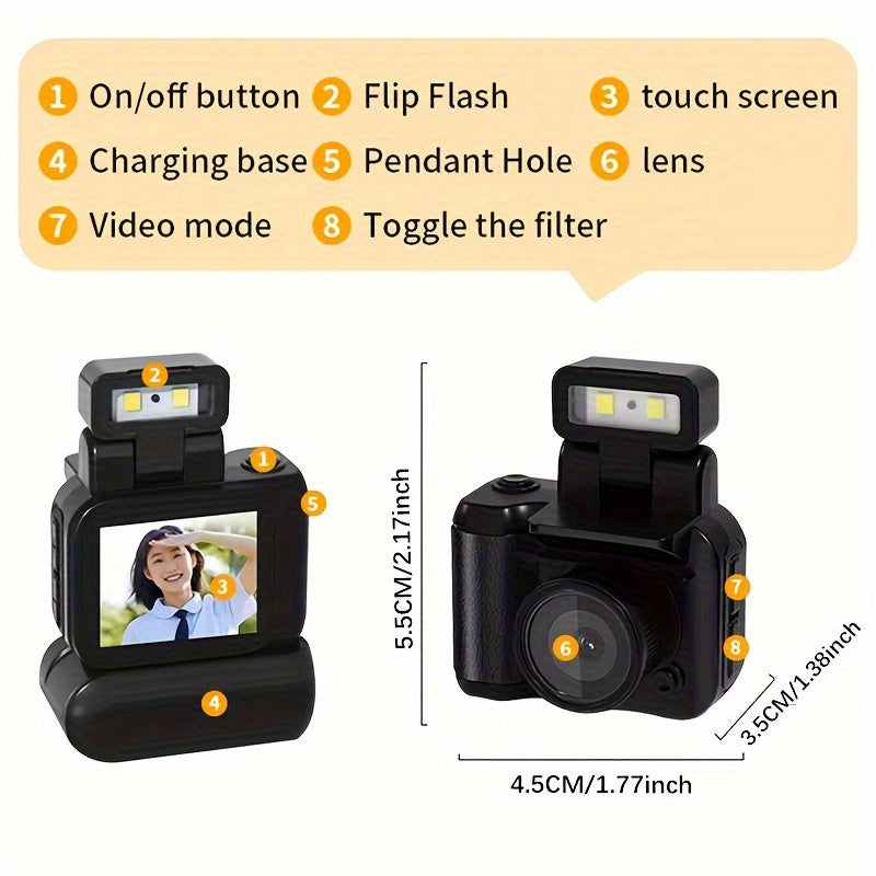 Compacte 1080P Actiecamera voor Kinderen | Inclusief 32GB Geheugenkaart – Ideaal voor Sport, School & Avontuur