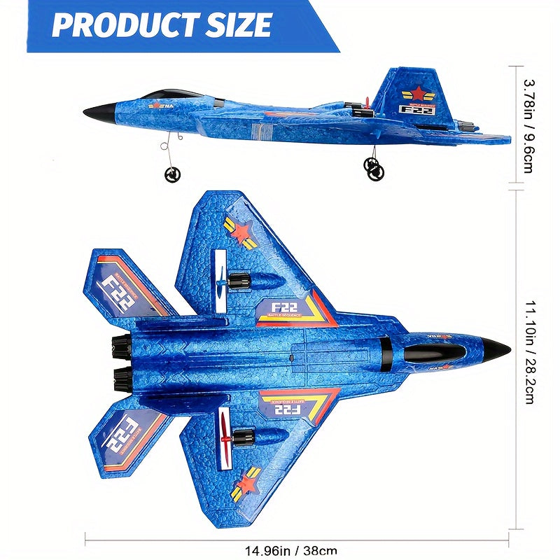 RC Gevechtsvliegtuig F22, 2.4G 2.5-Kanaals Lucht, Zee & Land, LED Lichten, 6-Assige Gyroscoop, EPP Materiaal, Leuk Vliegtuig Speelgoed voor Kinderen & Volwassenen