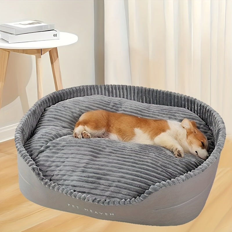 Luxe Pluche Hondenmand voor Extra Kleine Honden - Comfortabel en Wasbaar Hondenkussen van Polyester - Duurzame Grijze Mand voor Alle Seizoenen