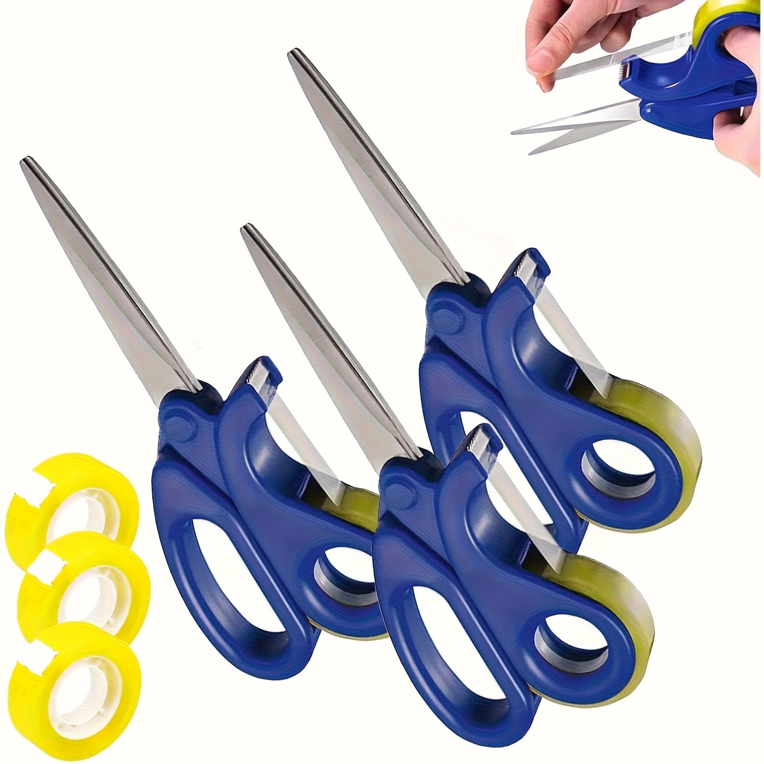 2-in-1 Schaar met Plakbandhouder - Handige Cadeaupapier Snijder voor Kantoor, Knutselen en Inpakken - Duurzaam Metalen Ontwerp