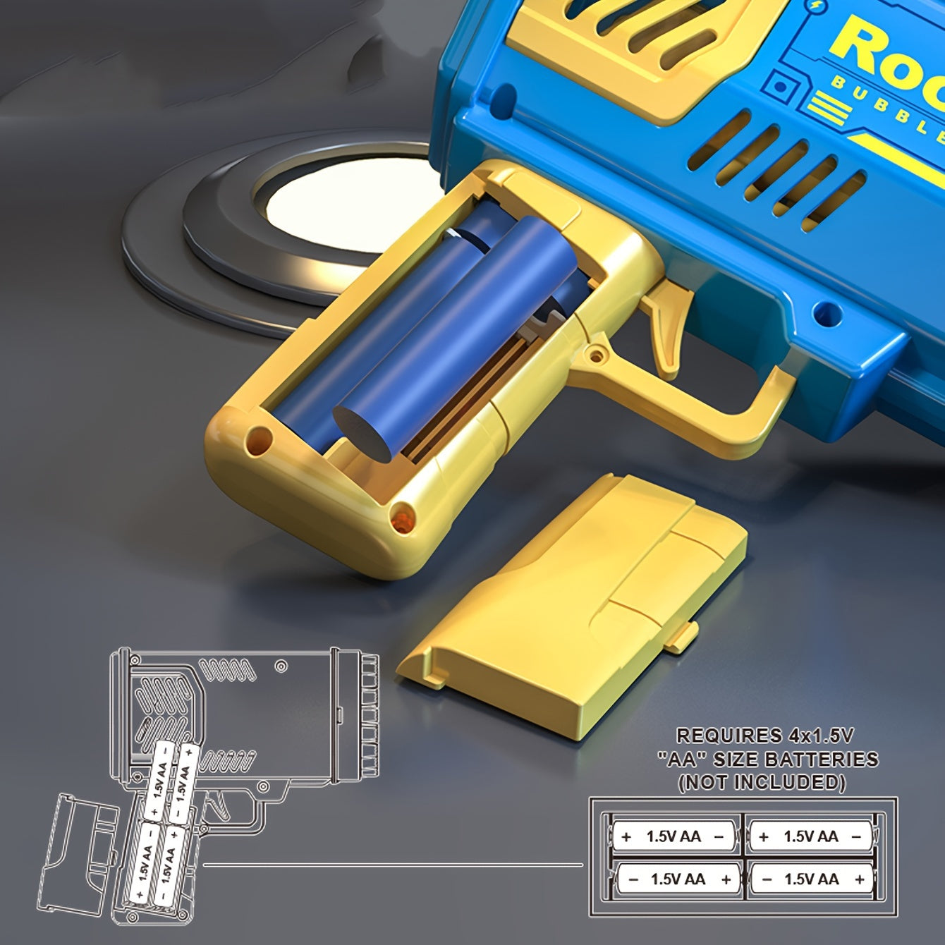 Pistool met 40 Bubbels | Elektrisch Draagbaar Automatisch Bubbelpistool met LED voor Stressverlichting voor Jongens en Meisjes
