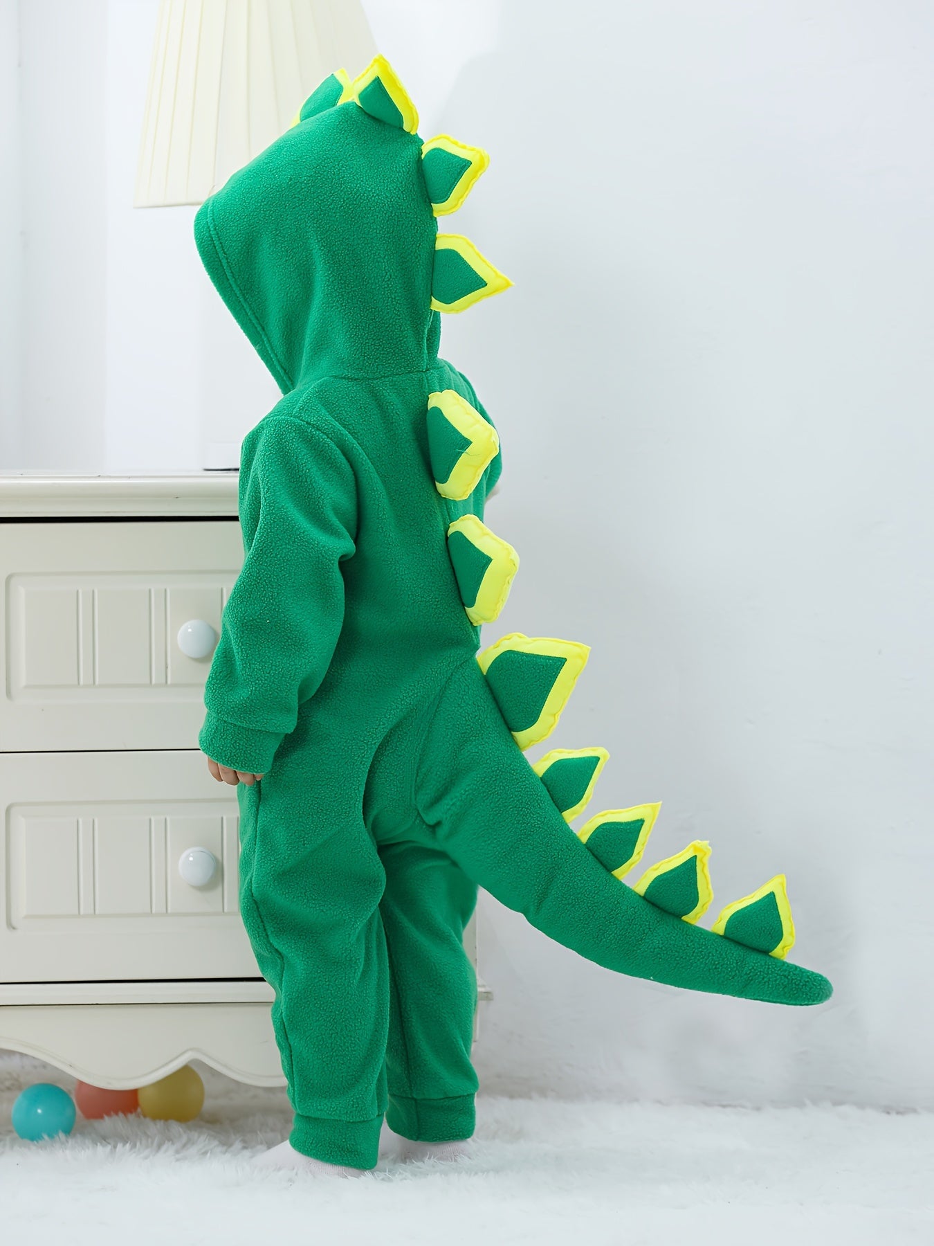Dinosaurus Kaptrui Jumpsuit | Baby's Warme Romper, Perfect voor Fotografie
