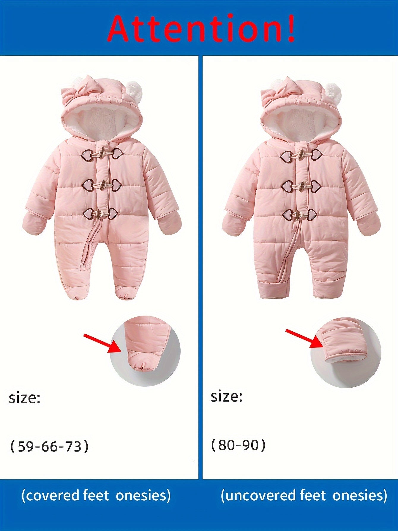 Fleece Capuchon Rompertje Voor Meisjes | Warme, Zachte en Cozy Baby Onesies Met Hartje Knop Baby Winterkleding