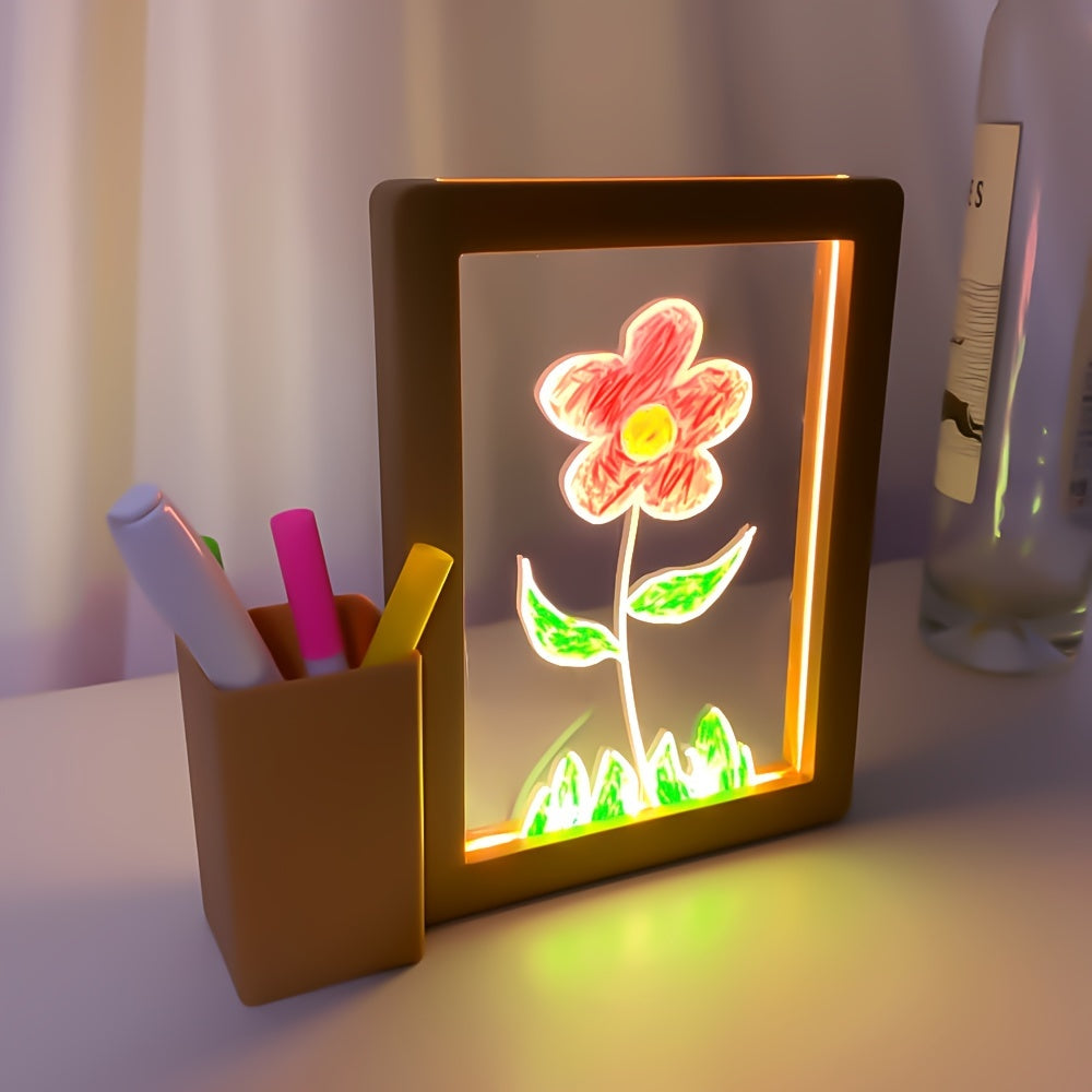 USB-Aangedreven 3D LED Nachtlampje | Herschrijftbaar Berichtbord, Perfect voor Cadeaus
