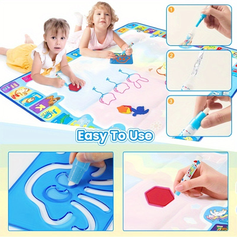 Kleurrijk patroon DIY graffiti schilderij water canvas | Waterkwast verdwijnt automatisch en herbruikbaar vloerkleed speelgoed voor kinderen