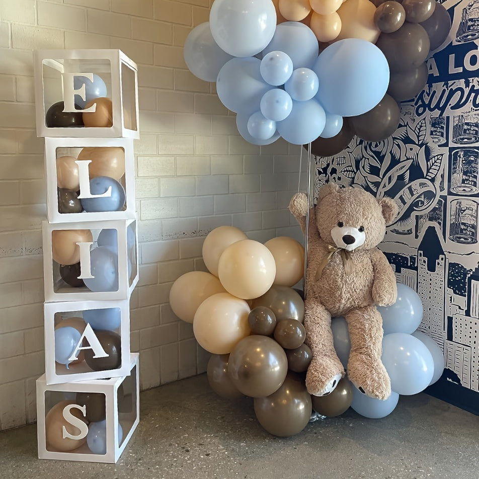 5-Pack Aanpasbare Letterballon Dozen | Papieren Blokkendoos Kit Dubbele Alfabetset (A-Z) voor Gepersonaliseerde Feestdecoraties