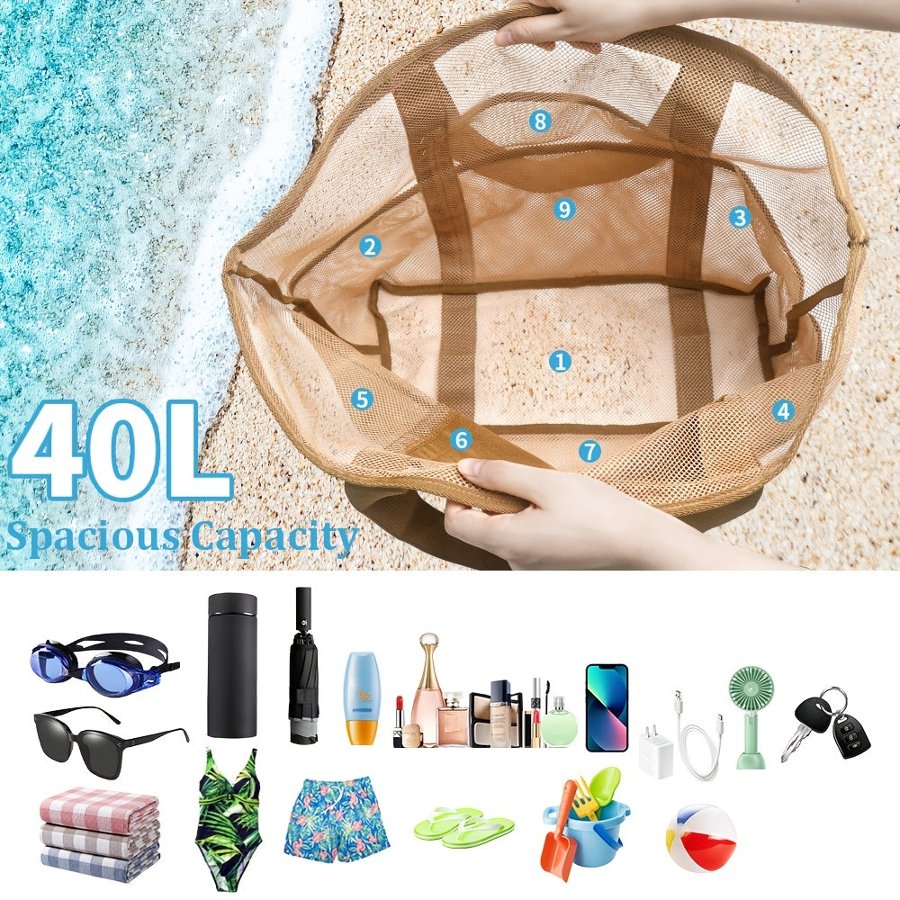 Grote Strandtas 40-50L | Meerdere Vakken | Perfect voor Outdoor