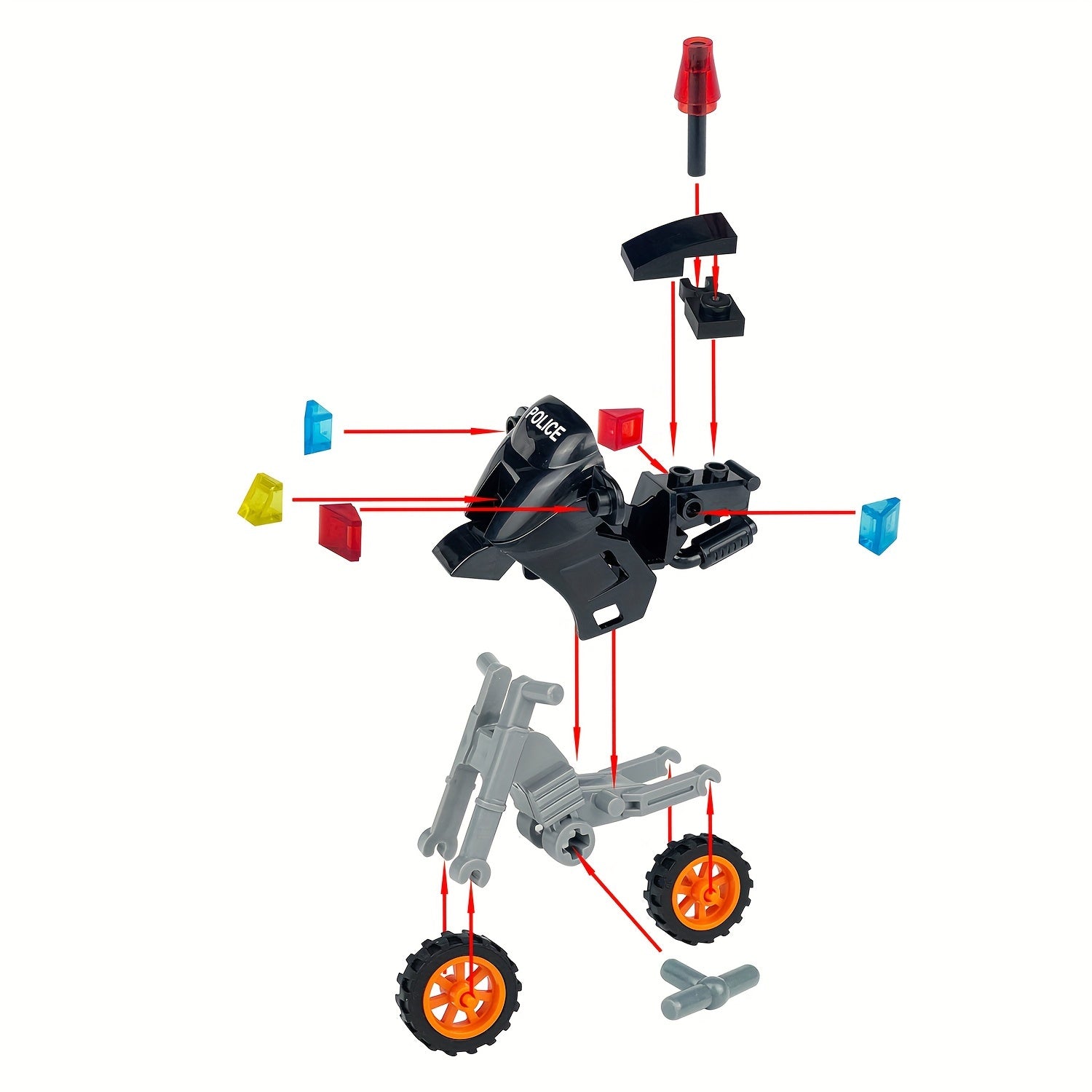 Zwarte ABS Motorfiets Bouwset | Decoratief Model, Perfect voor Feestelijke Cadeaus|Constructiespeelgoed