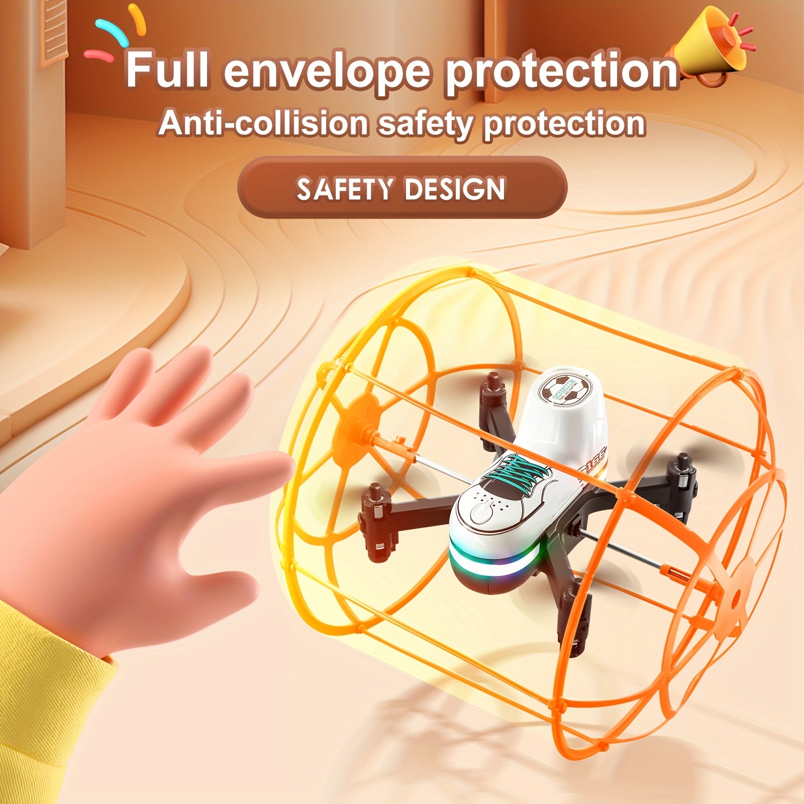 GJV DIY Drone | LED-verlichting, 3 Modi, Oplaadbare Batterij, Afneembaar, Anti-Val, Voor Beginners & Kinderen