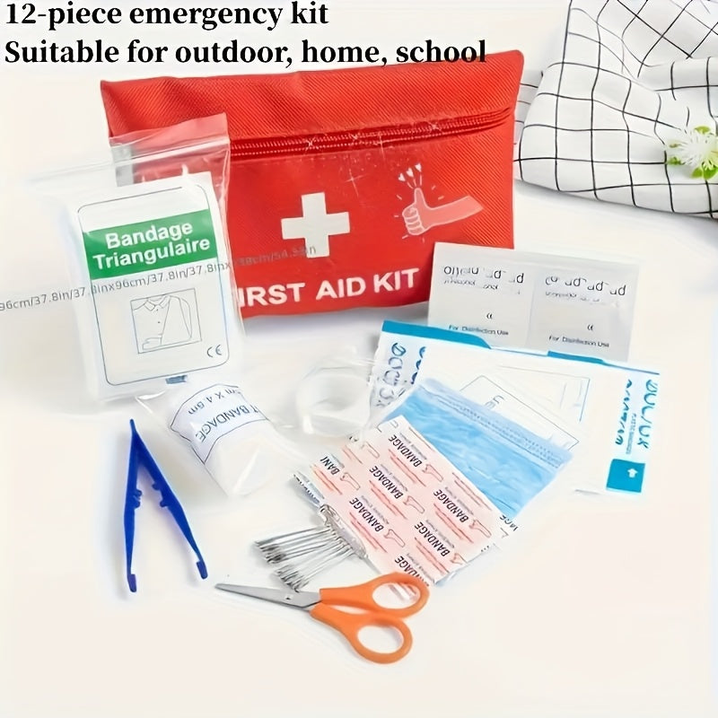 Uitgebreide Draagbare EHBO-Kit voor Outdoor Activiteiten - Complete Eerste Hulp Verbanddoos voor Kamperen, Wandelen en Reizen - Noodpakket met Schaar en Pincet