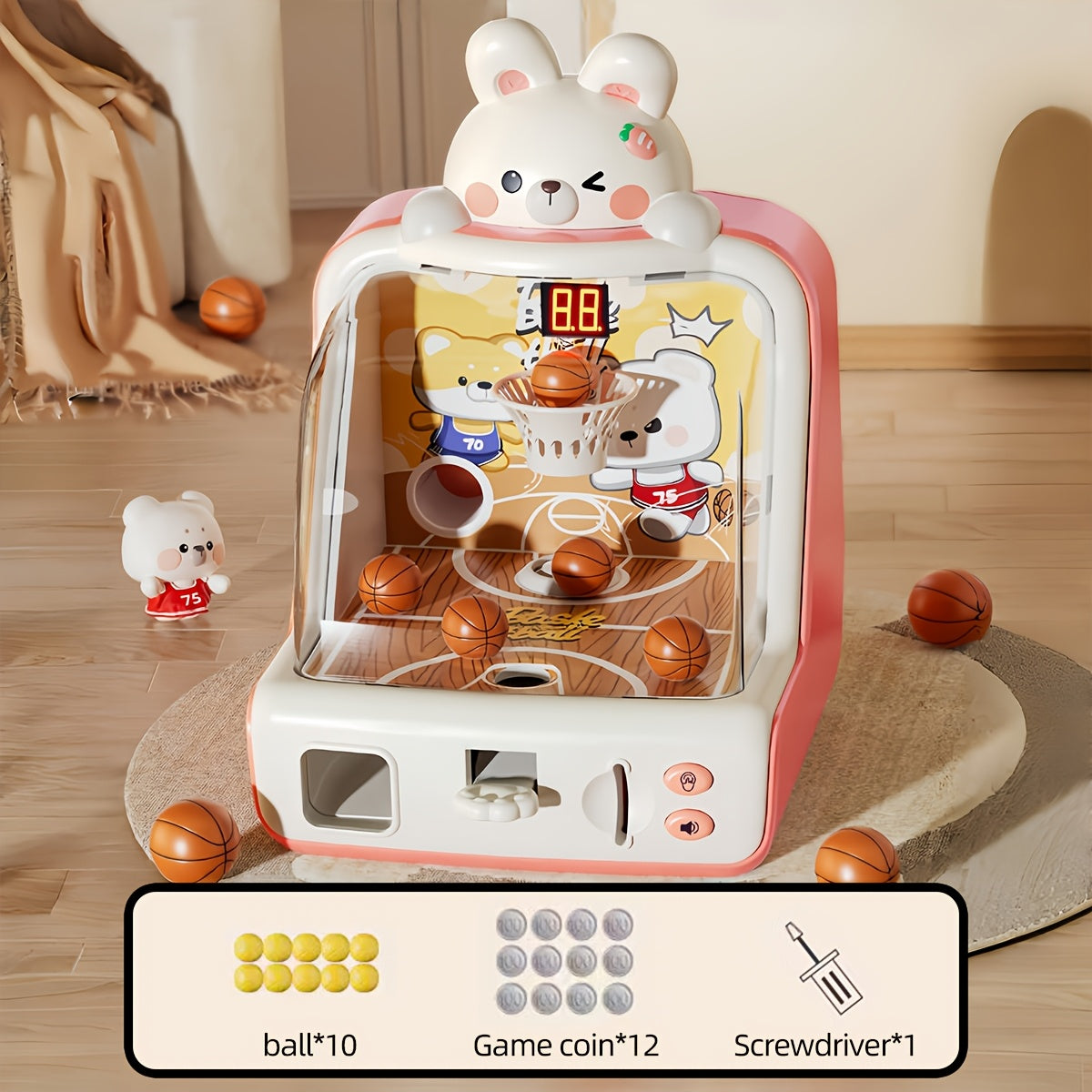 Interactief Automatisch Basketbalspel | Multiplayer Plezier, Ideaal Cadeau voor Kinderen