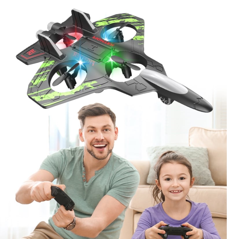 RC straalvliegtuig met licht | Afstandsbedieningsvliegtuig met 360°-rol voor kinderen, vliegend speelgoed