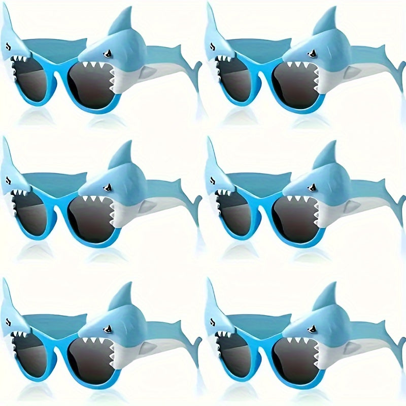 6x Haai-Thema Zonnebrillen – Leuke Strand & Pool Party Accessoires | Duurzaam PC-materiaal