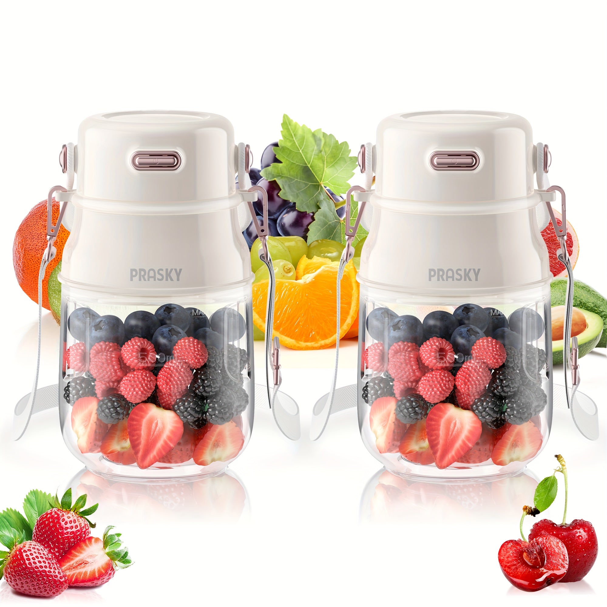 Draagbare Blender en Smoothiemaker met Schouderband - USB Oplaadbare Mini Blender voor Sportschool en Reizen - Persoonlijke Smoothie Beker