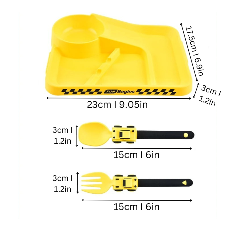 Bouwvoertuig Bestekset voor Kinderen | Speels Eten Zonder Gedoe