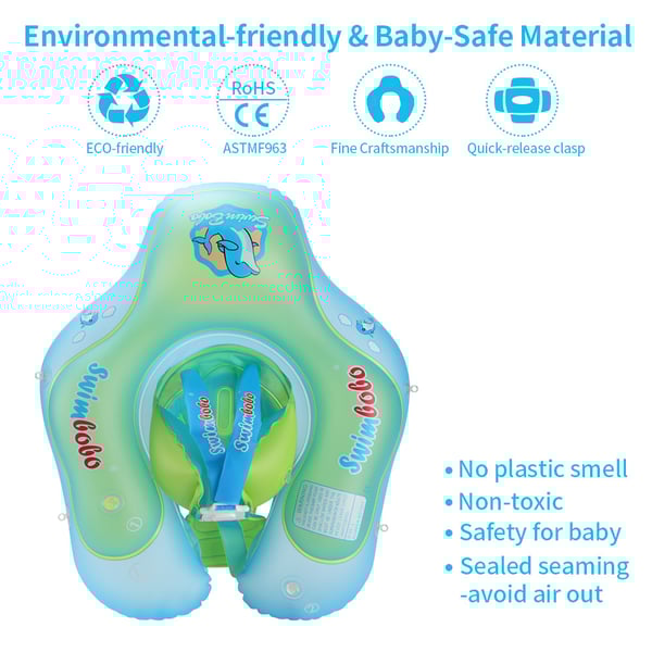 Veilige Baby Zwemtrainer met Zonnescherm voor Kinderen van 3 Maanden tot 4 Jaar - Anti-Kantel Zwemband voor Baby, Peuter, Jongens en Meisjes - Drijver voor in het Zwembad