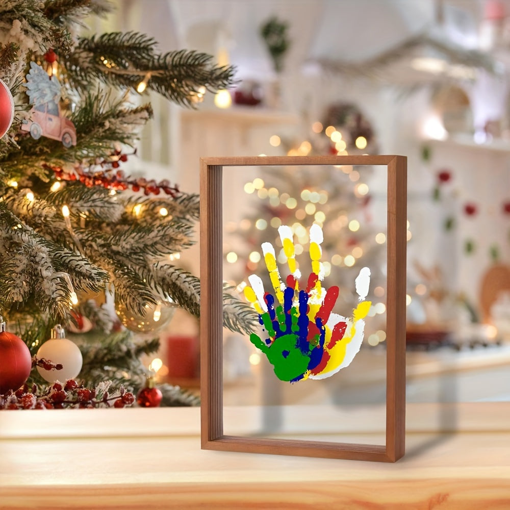 Transparant Handafdruk Fotolijst | Inclusief 6 Kleuren Verf en Houten Frame