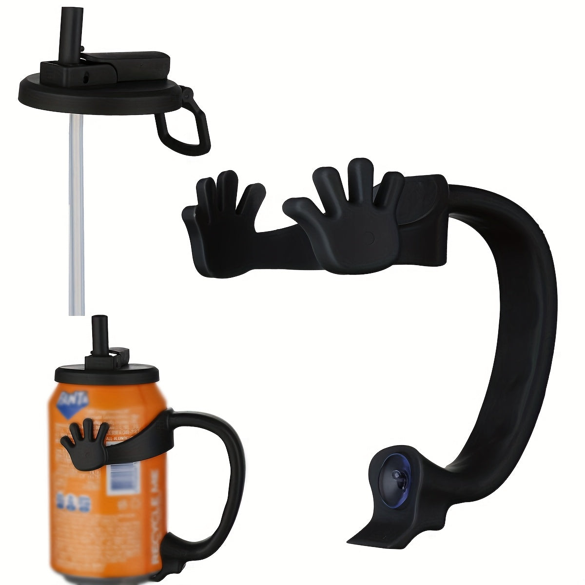 2 Stuks Blikjeshouder met Handvat voor Bier en Frisdrank - Stevige Drink Gadget voor Volwassenen, Mannen en Vrouwen - Ideaal voor Feestjes, BBQ en Camping