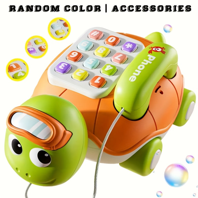 Muzikale Speelgoedtelefoon voor Baby en Peuter - Educatief Schildpad Speeltje met Licht en Geluid voor Jongens en Meisjes - Eerste Telefoon voor Kinderen vanaf 1 Jaar