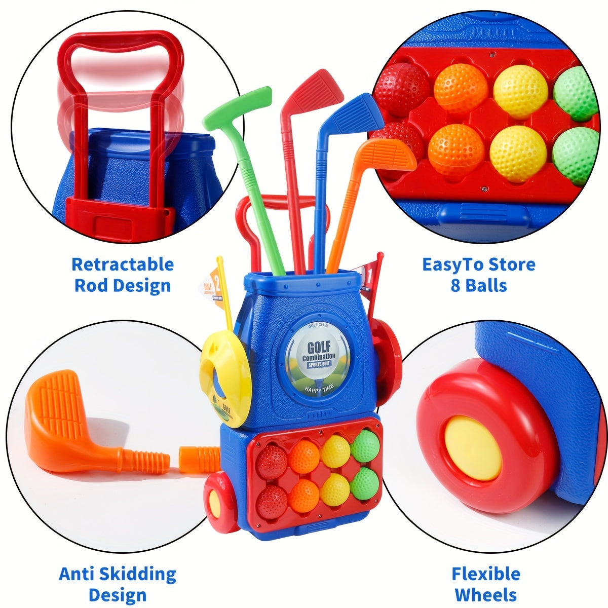Golf Speelset voor Kinderen – Inclusief 8 Ballen, Golfbord en Mat, Indoor & Outdoor, Leuk voor Feestdagen